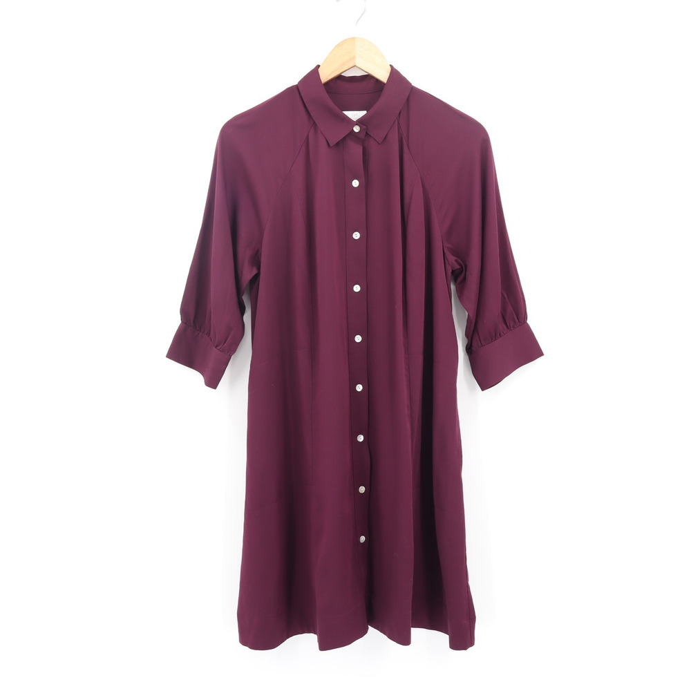 J Jill Women's Pure Jill Lava Dyed Shirt Dress Light Currant Sz S P NEW